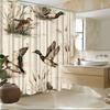 1pc Rustic Farmhouse Duck Shower Curtain with Flying Mallards and Reeds Nature Theme Bathroom Decor Bath Divider Hanging Curta