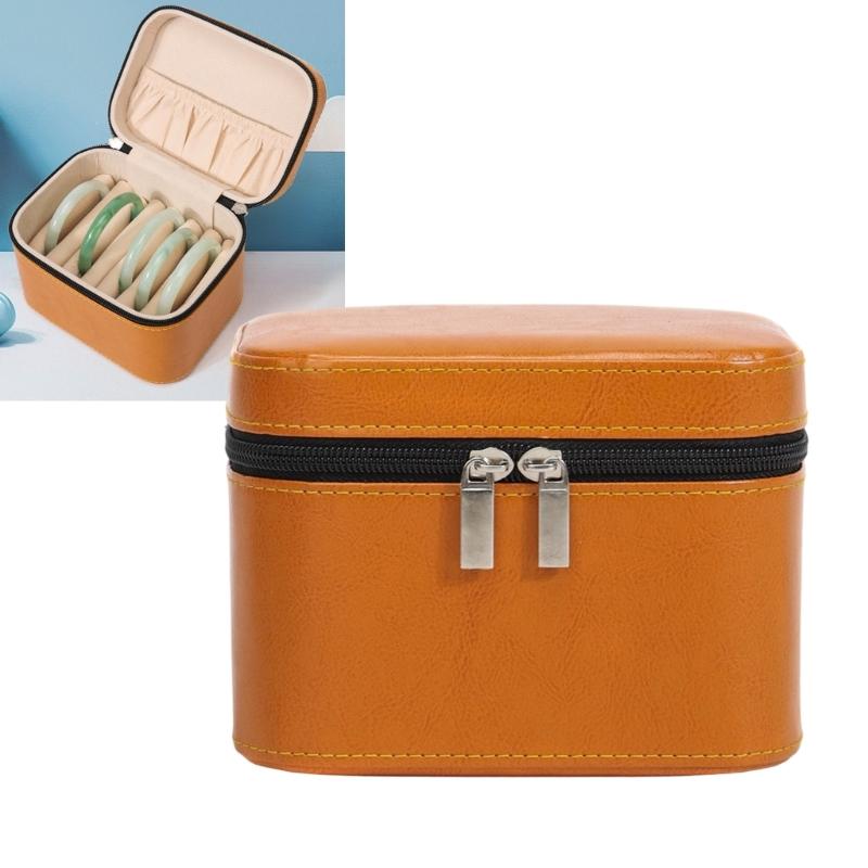 Portable Jewelry Organizer Case with Multiple Compartments for Bracelets Soft Velvets Lining Box Travel Essential
