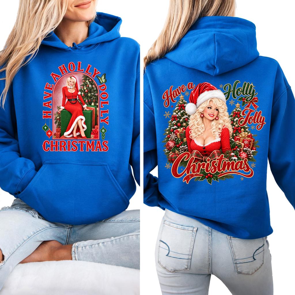 Dames Kerstmis Lichtgewicht Lange Mouwen Geprint Met Capuchon Pullover Sweatshirt