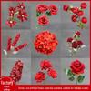 10-Piece Red Floral Wedding Decor Set: Hydrangeas, Leaves, Aisle Flowers, Background Art