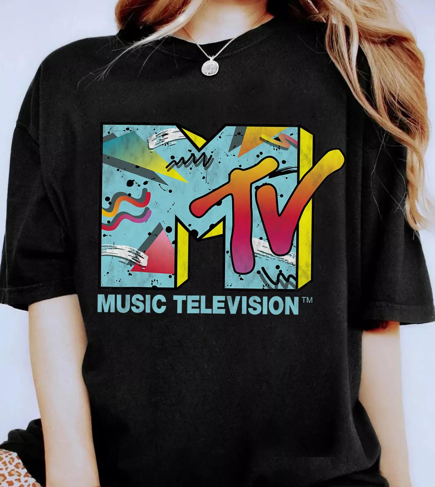 MTV - Classic MTV Logo 80s 90s Music Television Log Unisex Adult Kid Tee XL