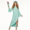 Adult Womens Green Irregular Gown Cosplay Costume With Headband Torch Halloween Parties Comic Con