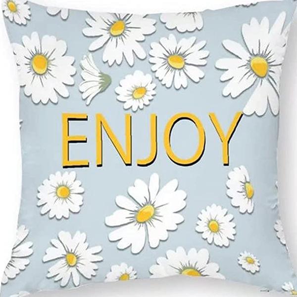 Year Daisy Flower Linen Pillow Case Home Decor Hydrangea Sofa Pillow Cushion
