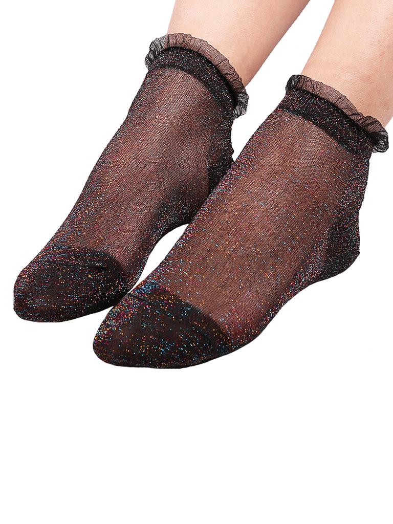 Sexy Fishnet Women Lace Ruffle Soft Comfy Sheer Silk Elastic Mesh Knit Frill Trim Transparent Ankle Funny Socks 1Pair=2Pcs 3205