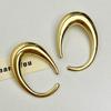 Metal Gothic Oval Arc Earrings 2025 New High-End Light Luxury Exaggerated Circular Stud Earrings Fashionable Jewelry Accessories
