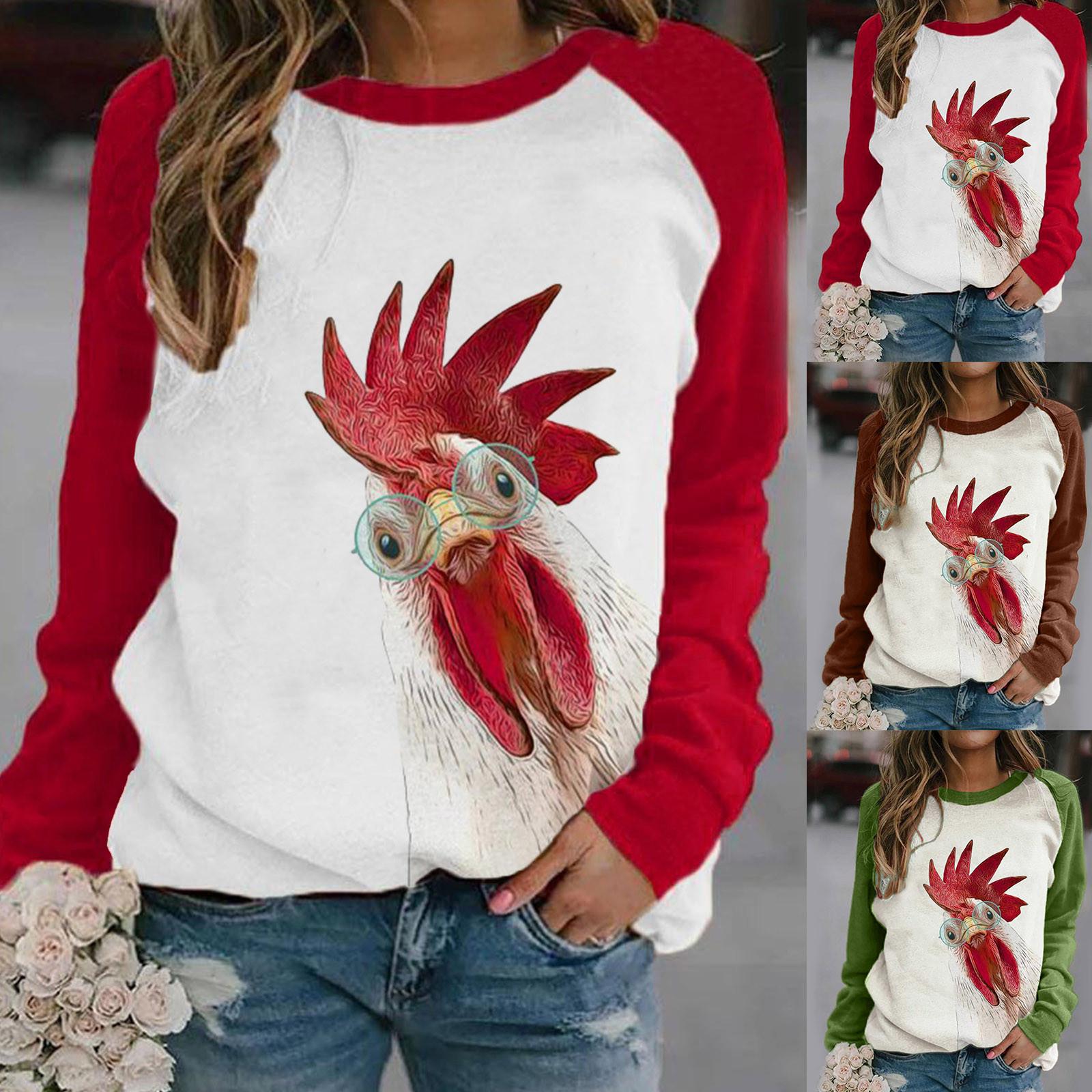 

Женская футболка с принтом с длинным рукавом повседневная блузка