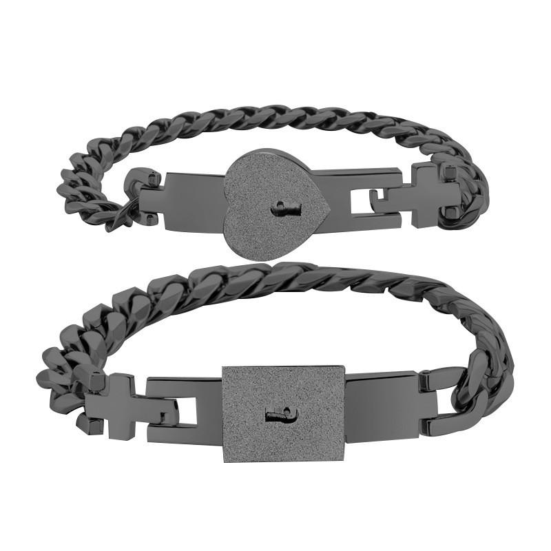 Edelstahl Partnerarmband Set Mit Herzschloss Design Titan Verstellbares Armband Romantisches Geschenk