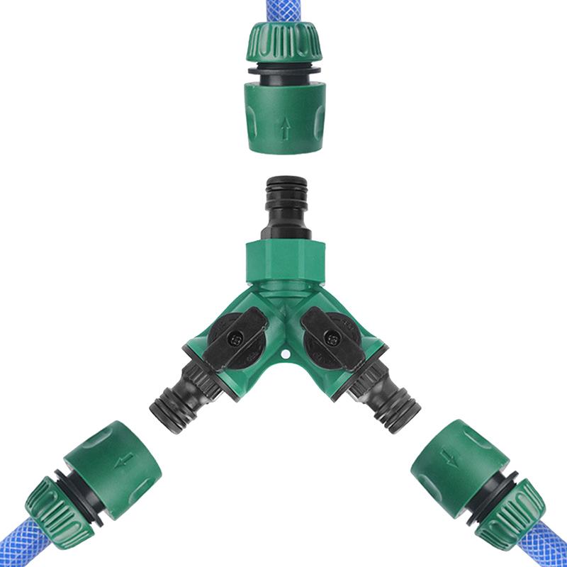 Garden Hose Connector Garden Hose Splitter With Faucet Watering Shut Off For Landscaping Flower Planting Irrigation