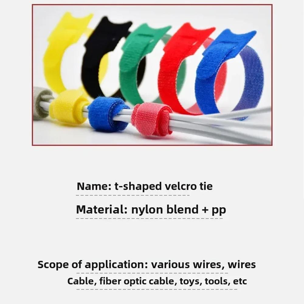 50Pcs Releasable Cable Ties 15cm/20cm Nylon Hook Loop Straps Wire Organizer Fastening Bandage for Plastics Bundle Wrap Zip