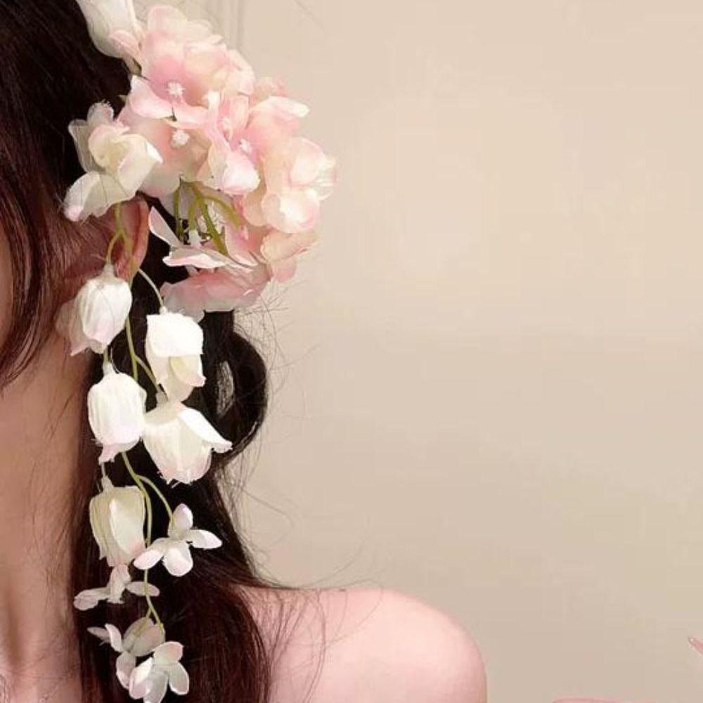 Colorful Hanfu Hair Accessories Ancient Style Chinese Style Hair Clip Flower Hairpin  Women