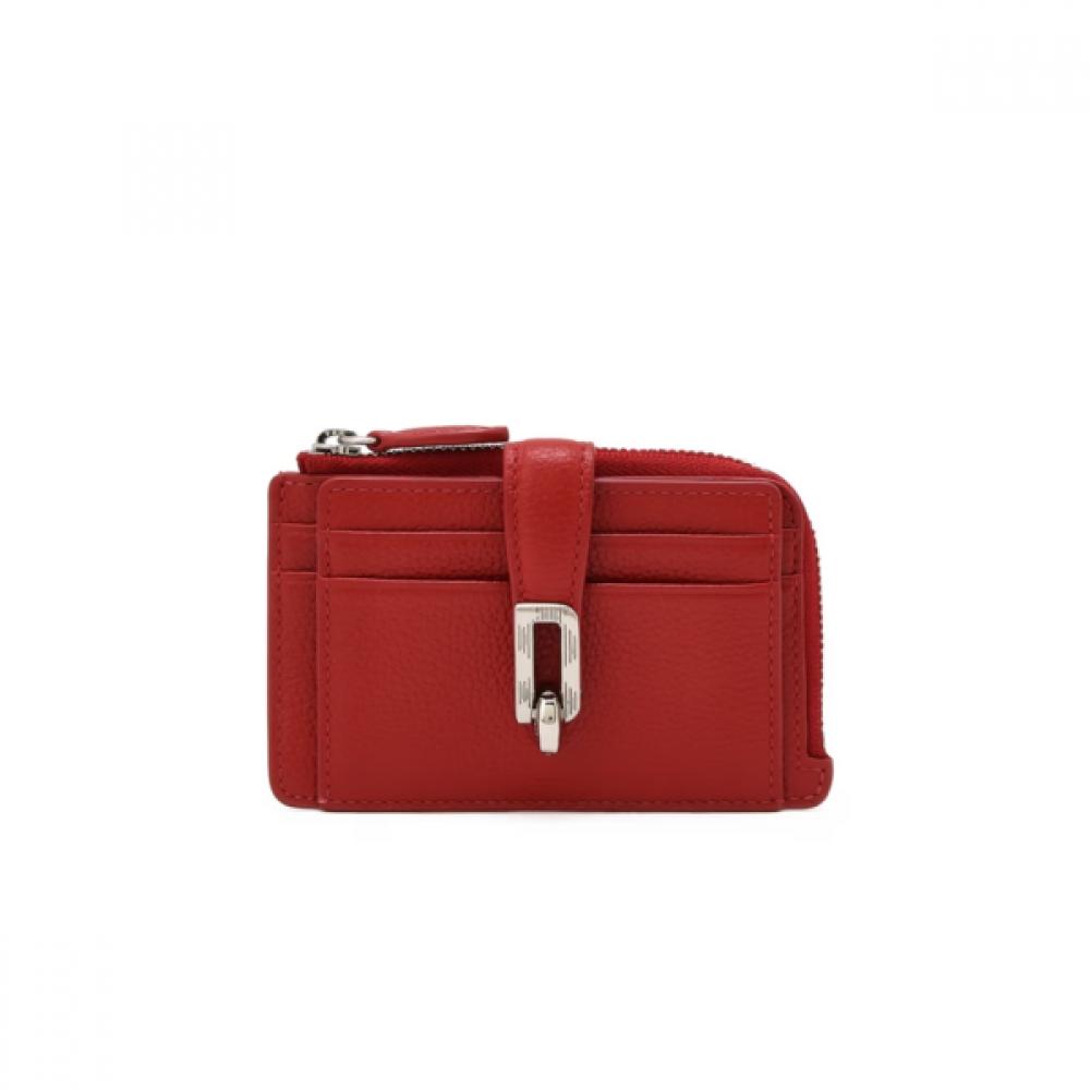 Daks Spin Cowhide Card Wallet Red Dcho6f531r2