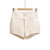 Vintage High-Waisted Slimming Two-Button Shorts for Women - Flattering, Versatile, Elastic Fit