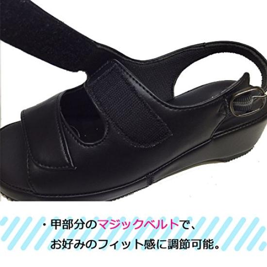 Pansy Office Nurse Back Velcro 5303 S In Sandals, Black, Comfortable, Thick-Soled, Women's Sandals, Black, Lightweight, Comfortable, Strap, Strap,
