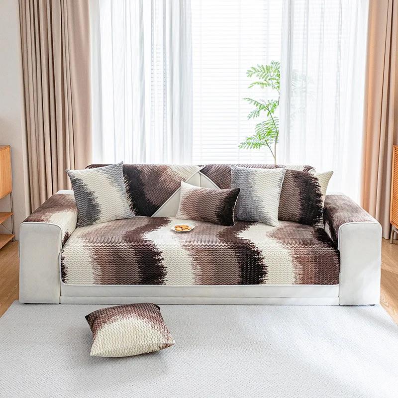 

Утолщенный искусственный мех плюшевый диван чернильный твил чехол нескользящий мягкий диван полотенце диванная подушка для гостиной современный домашний декор 70x70