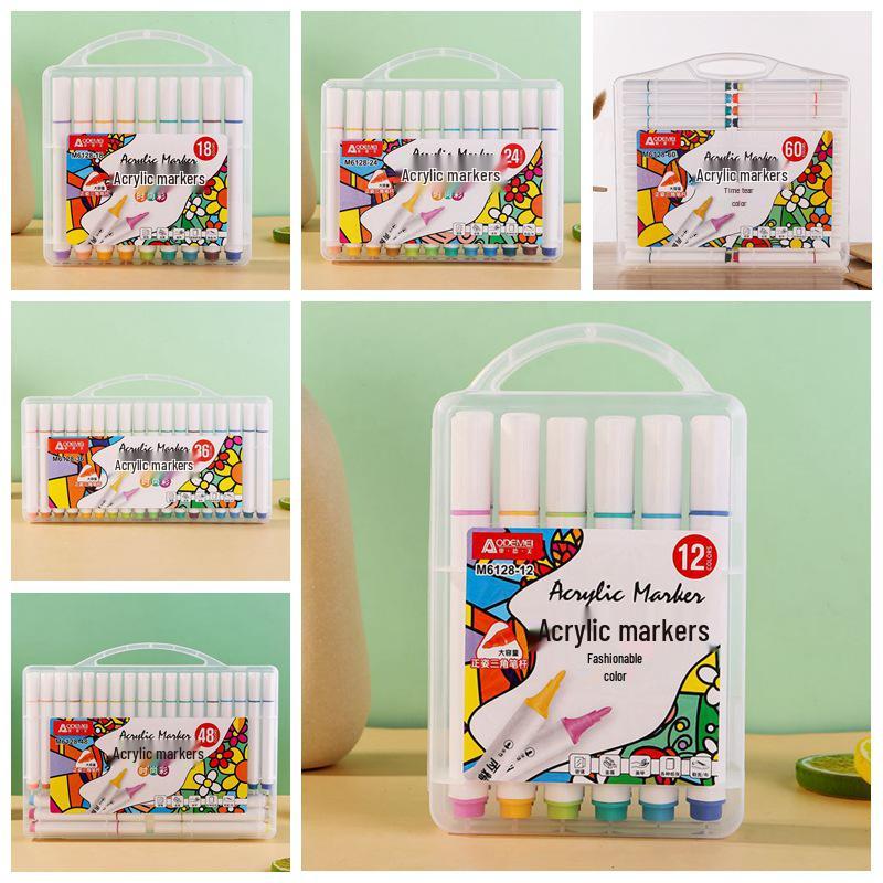 Multi-Colored Triangular Barrel Marker Pens for Art & Kids