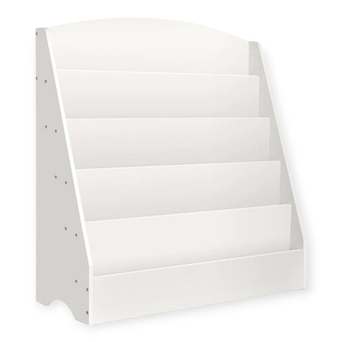 Kinderbibliothek GINGER HOME, 5-stufiger Organizer für Bücher und Zeitschriften, Weißes MDF-Holz, 80x30x80 cm