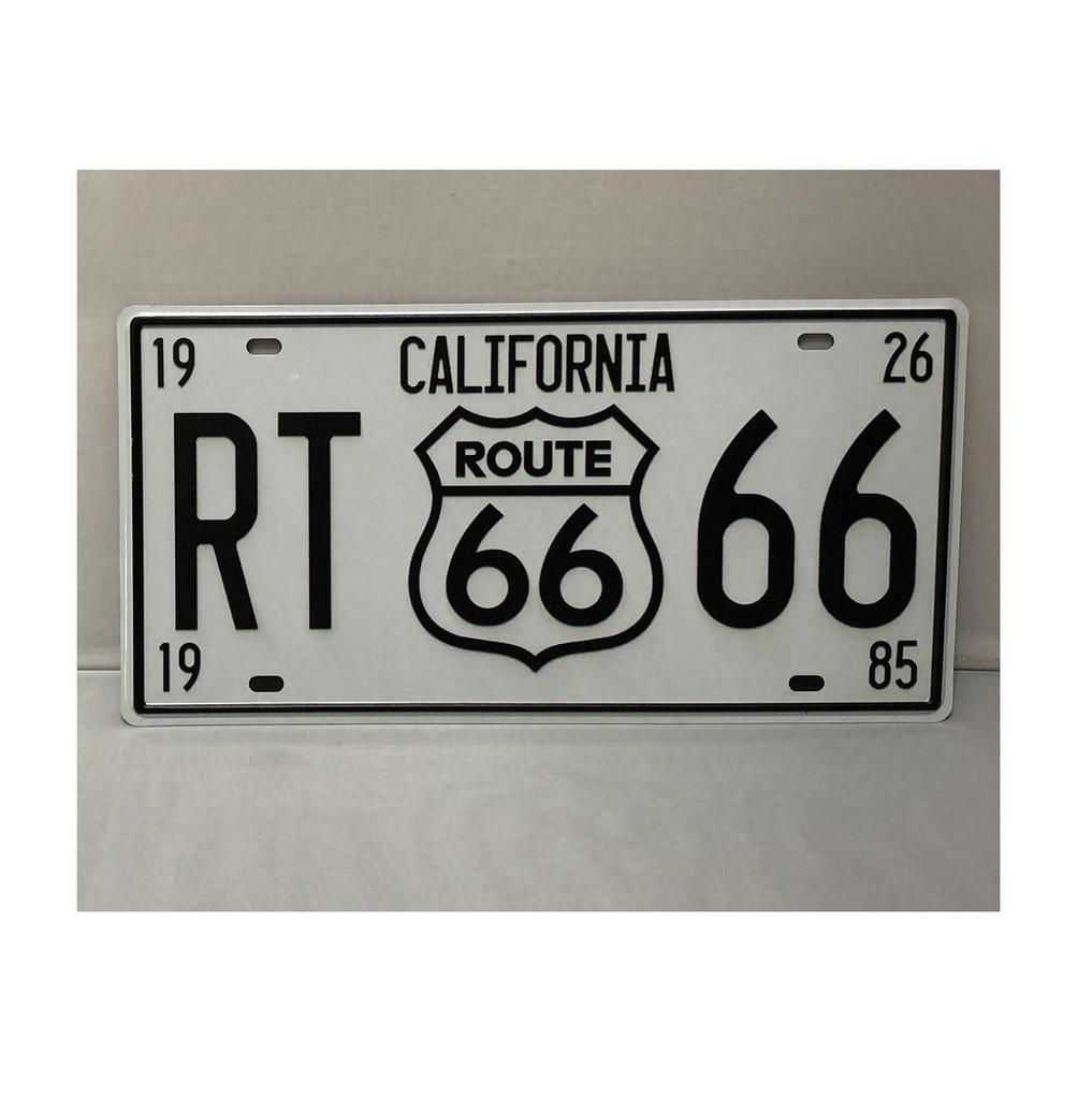KitMall 4-Piece Tin Sign Route66 R66 License Plate Style American Goods Interior