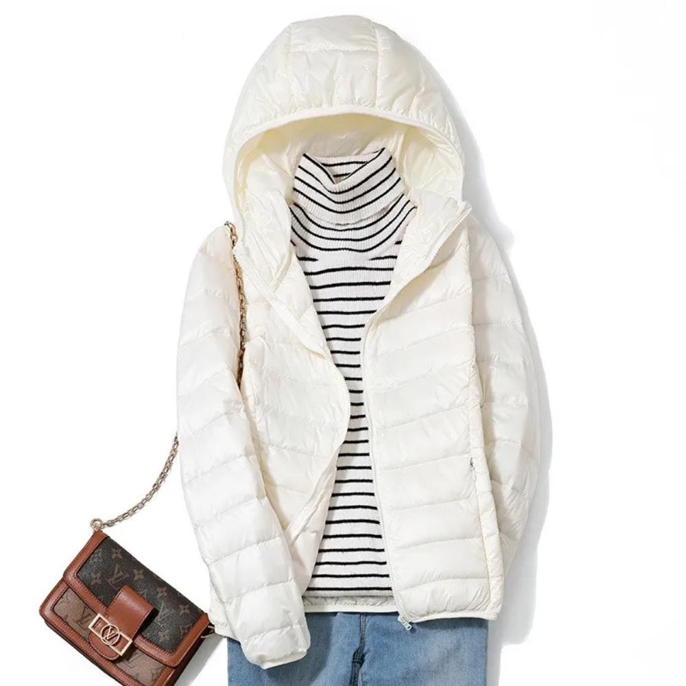 Women Fashion Short Ultralight Thin Packable Puffer Jackets Female Sweet Style Down Coats