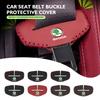 Leather Car Safety Belt Buckle Protector MM9 Anti-Scratch Cover Auto Accessories For Octavia A5 A4 Mk1 2 Fabia Superb Rapid