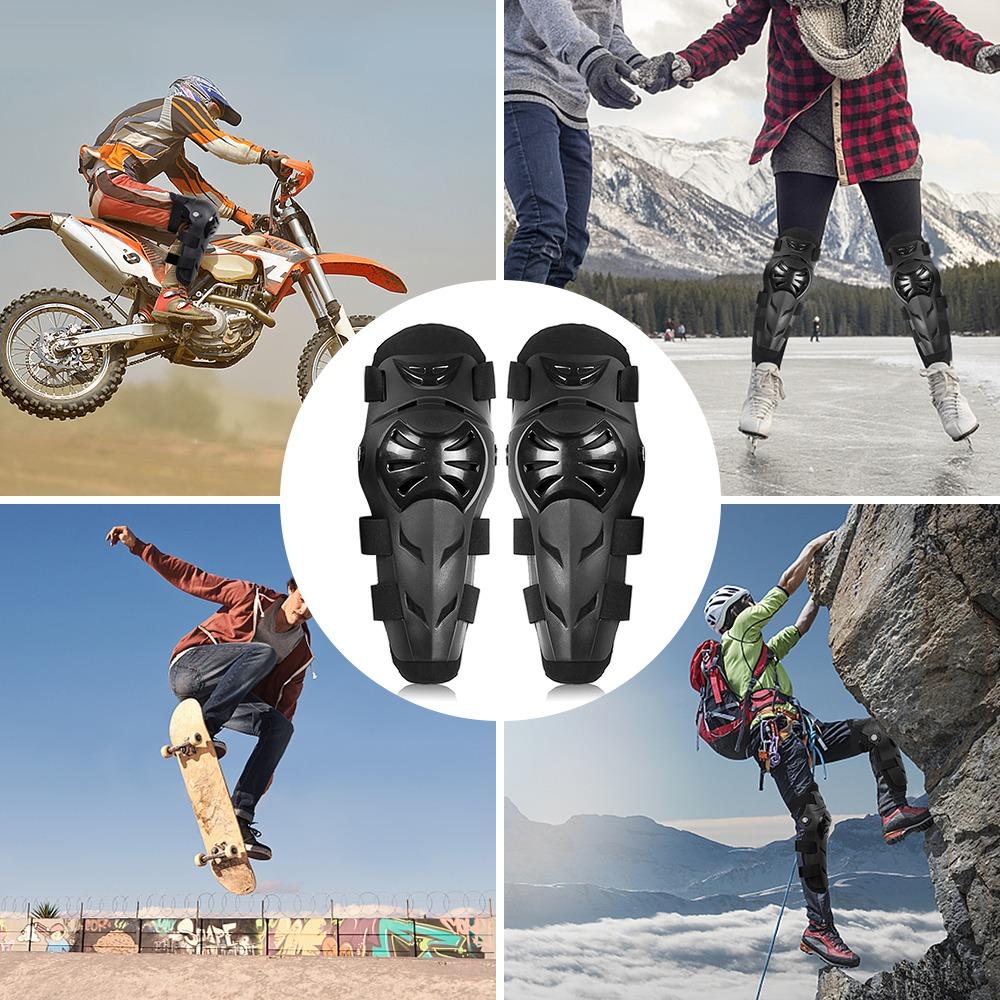 4pcs Black Motorcycle Knee Pad PE Shell Protective Armor Set Motocross Knee Elbow Guards  Cycling