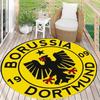 Alfombra Redonda Estampada con Emblema del Club Borussia Dortmund Alfombrilla Circular Antideslizante Decoración para Hogar u Oficina de Aficionado al Fútbol