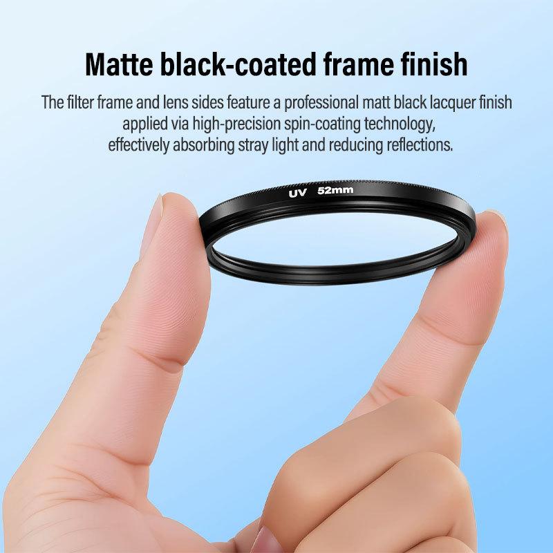 UV Filter Ultra-Thin High Transmittance Lens Filter 49/52/55/58/67/72/77/82mm Mirrorless Camera Protective Lens for Canon, Nikon