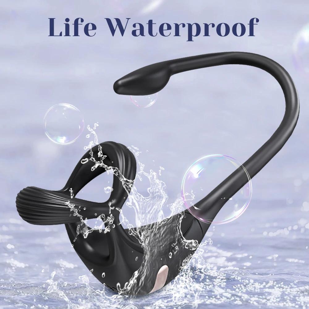 APP Vibrating Cock Ring Taint Stimulator with Mini Prostate Massager  Anal Butt Plug Penis Ring Sex Toys for Men Adult Goods