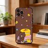Cartoon L-LINE F-Friends Cute Brown Phone Case For iPhone17 16 15 14 13 12 11 Pro Max Plus,5G Soft Black Case