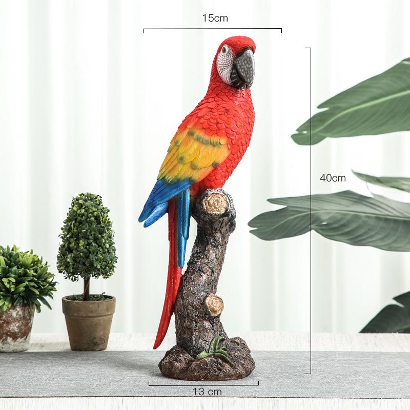 Resin Handicrafts Simulation Animal Sculpture Colorful Parrot Ornaments Macaw Bird Statue Decorative Figurines Home Decoration