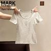 Women's Slim Fit Button Detail Short Sleeve T-shirt