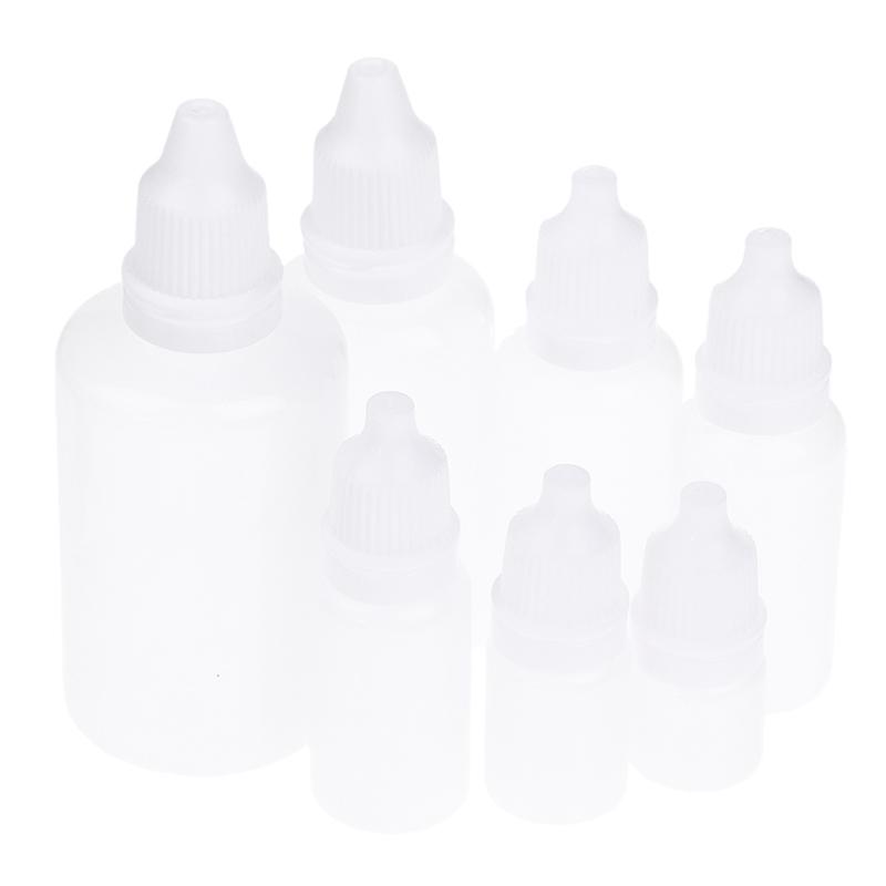 10Pcs/pack Semi-transparent Empty Plastic Dropper Bottle Paint Beauty Oil Squeezable Refillable Bottle 3/5/10/15/20/30/50ml