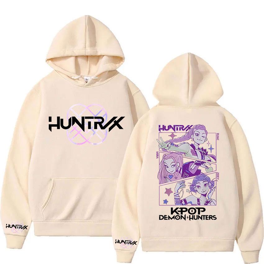 Sudadera con capucha gráfica de Cazadores de Demonios K-pop para hombre y mujer, moda gótica, sudaderas de punto holgadas de manga larga con forro polar