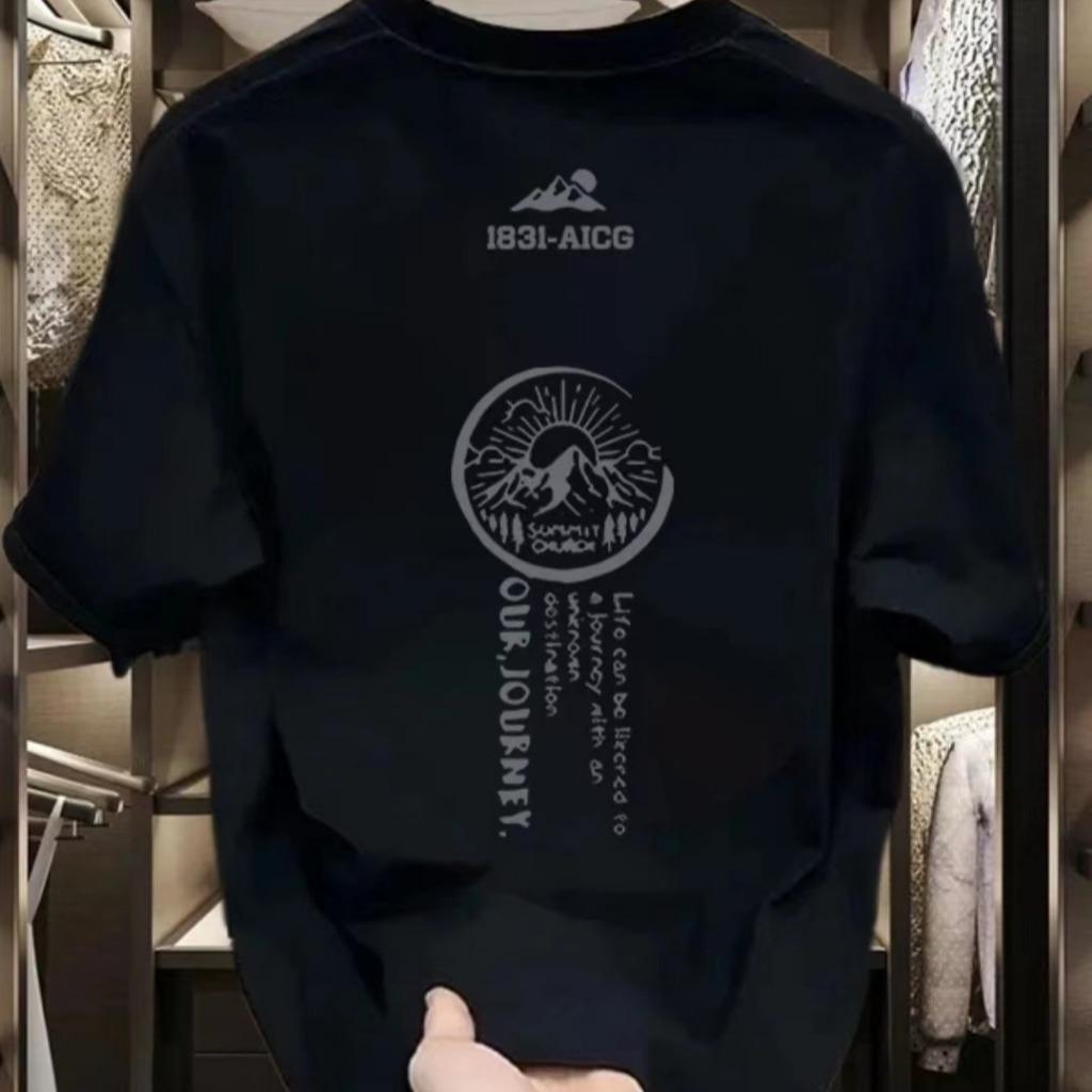 

Летняя свободная футболка с принтом INS Fashion Trend для мужчин с коротким рукавом и круглым вырезом, одежда для пар, черная/белая XXS-6XL XL