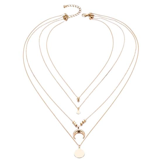 

Женское ретро-сплава, 4 слоя, луна, бисер, круглый кулон, подвеска-цепочка, ожерелье, колье