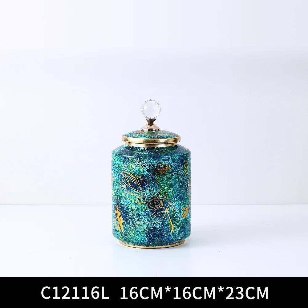 Nordic Light Luxury Ceramic Storage Jar Decoration Living Room Dried Flower Flower Arrangement Accessories Home Decoration Vase