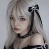 Lace Ponytail Braid Hair Clip Y2K Hair Accessories Dark Bow Skull Side Clip  Cosplay