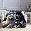 Wolf Familienmuster Weich Bequem Warm Mehrzweck Vier Jahreszeiten Bettwäsche Büro Outdoor Camping Reise Geschenk Decke