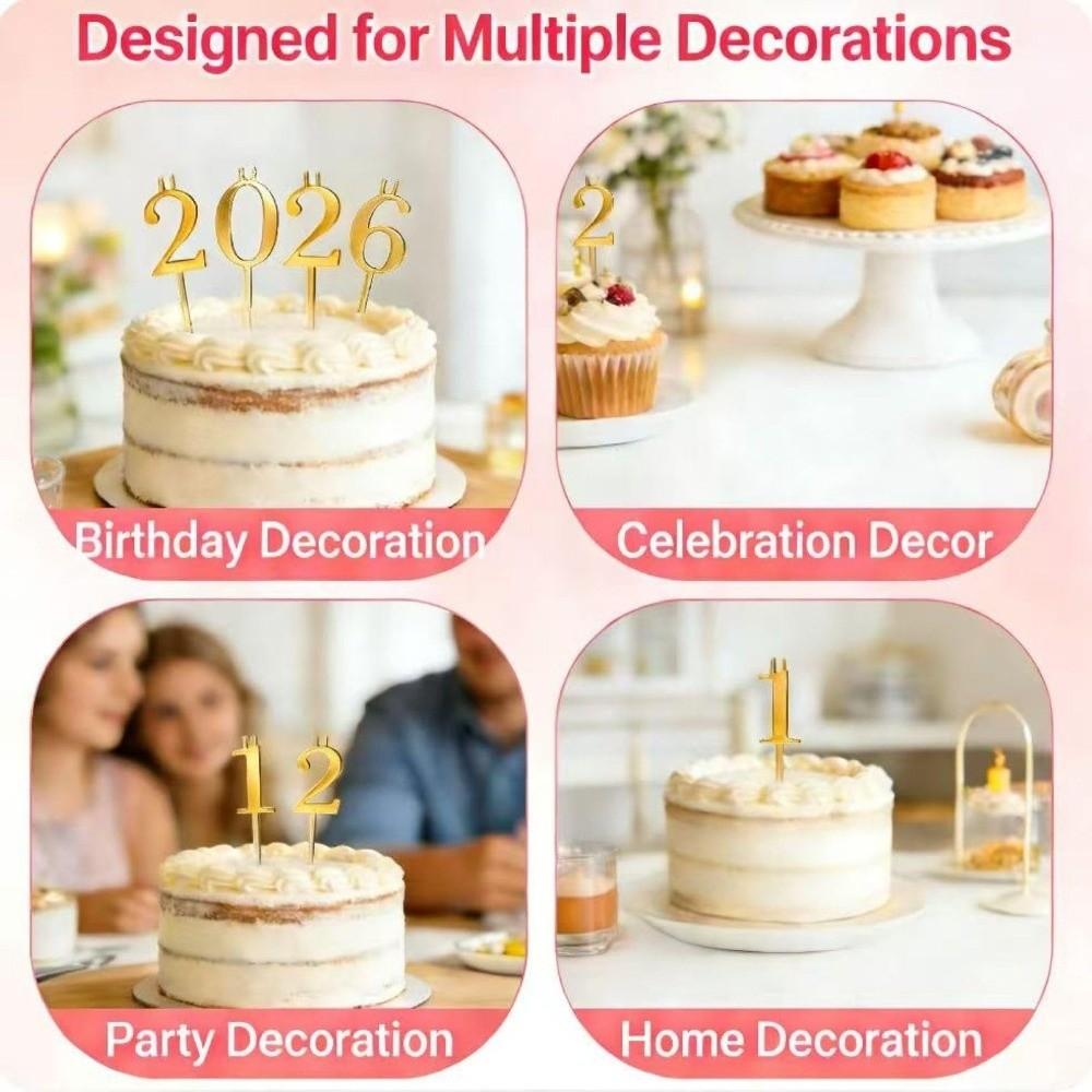 Reusable Metal Number Candle Holders Number 0-9 Digital Birthday Candles Stand  Family Gathering