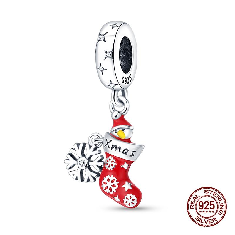 New Copper Snowman Elk Santa Christmas Charms Bead Fit Pandachoriginal Bracelets Diy Jewelry Holiday Gift