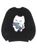 Ellamo Fish & Cat Sweatshirt Unisex Big Sizes S~4Xl