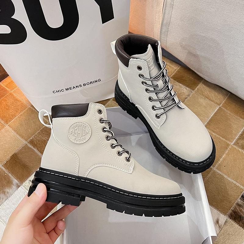 2025 spring new British student couple platform Martin boots Internet celebrity live street short boots men and women B801