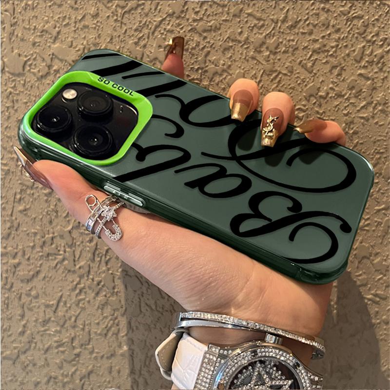 Fashion English Letters Phone Case For IPhone 17e Air 16E 17 16 15 Plus 14 13 12 11 Pro Max Shockproof Anti-slip Y2k Hard Cover