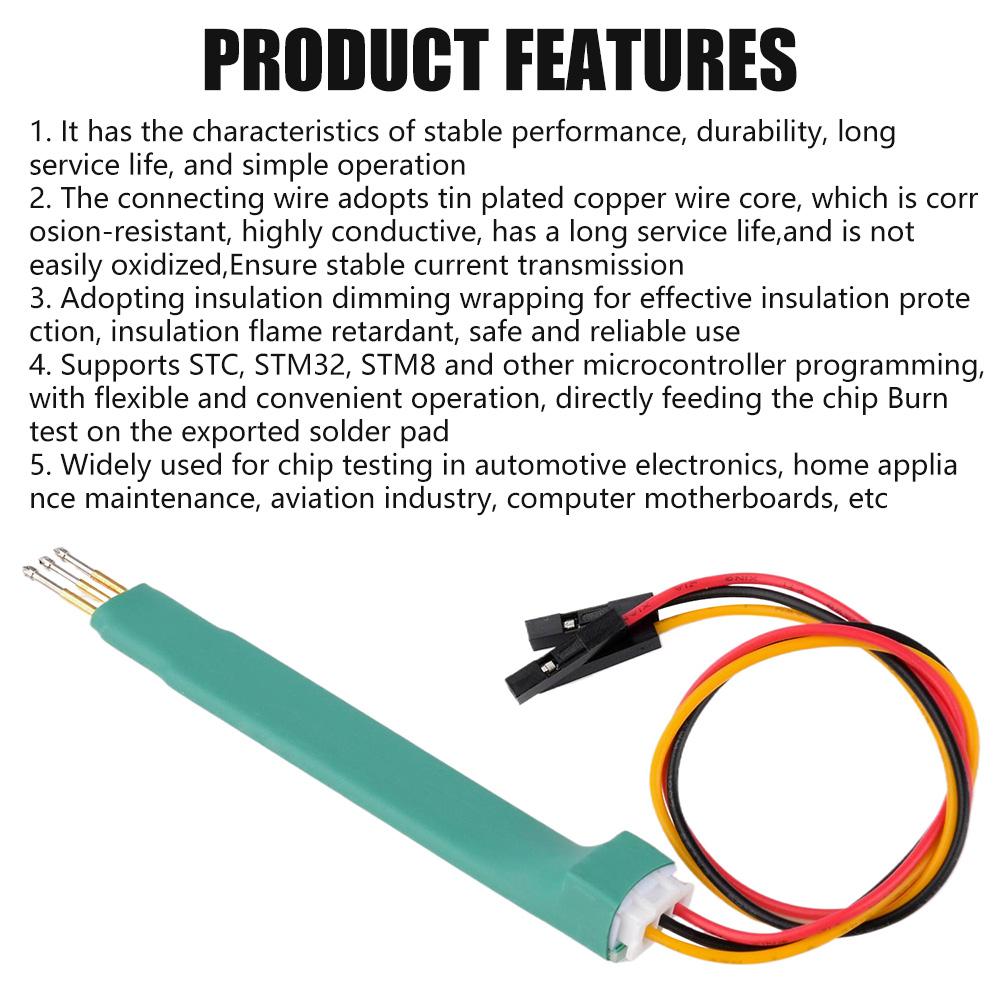 1.11mm disassembly-free Handheld micro chip spring probe, programming and read-write test probe STC/STM11/STM8 programming