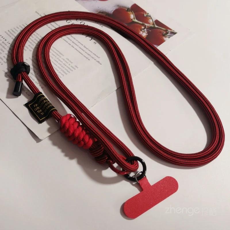 

Crossbody Style Woven Adjustable Hanging Rope Simple Neck Hanging Back Rope Strap Clip Type Anti Loss Phone Lanyard Phone Charm