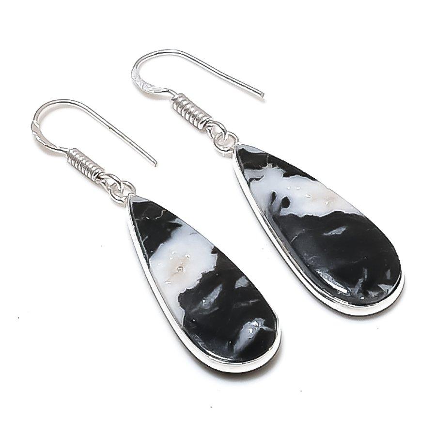 Natural Buffalo Jasper Gemstone 925 Sterling Silver Jewelry Earring 1.97  AEE-11083