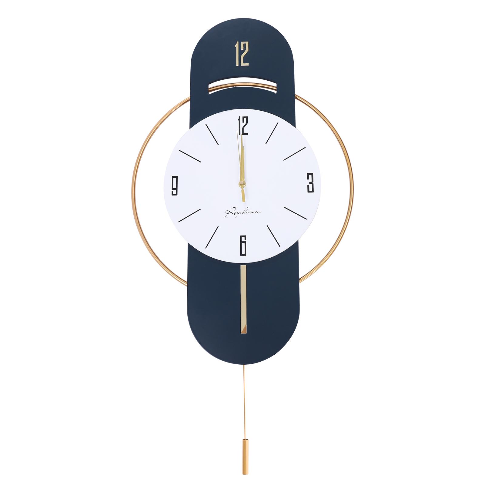 

Luxury Modern Wall Clock Gray-Blue Gold Arabic Numbers Silent Battery Operated Quartz Clock for Living Room Office Home Decor серо голубой