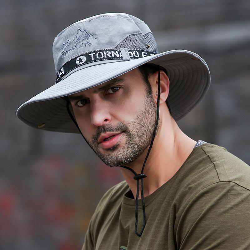 Summer Sunshade Fisherman Hat Men'S Uv Block Outdoor Fishing Waterproof Quick Drying Bucket Hat Large Wide Brim Cycling Hat
