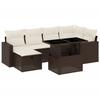 VidaXL Salon de jardin avec coussins 7 pcs marron résine tressée 3274823