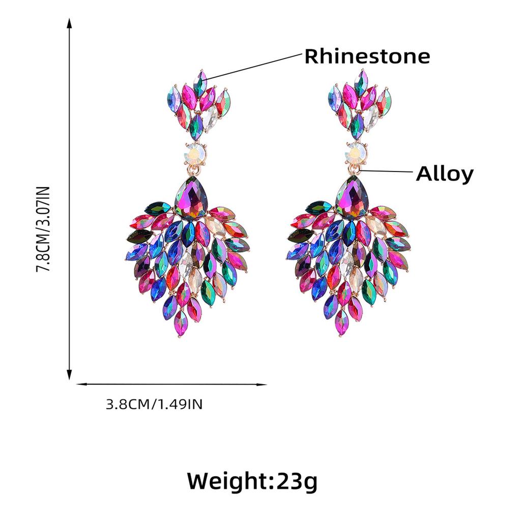 Baroque Style Earrings For Women Vintage Exaggerated Exquisite Rhinestone Stud Earrings Girls Glitter Jewelry Ear Accessories