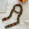 Scarf atmosphere new millennial babes long baguette narrow scarf rainbow stripe knitted scarf women